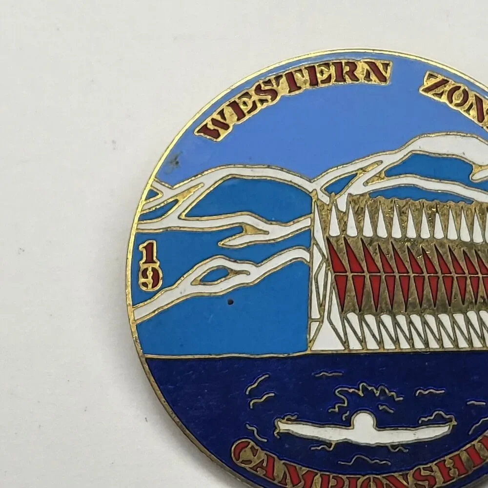 Western Zone Championship 1986 USA Swimming Colorado Springs Enamel Pin Vintage
